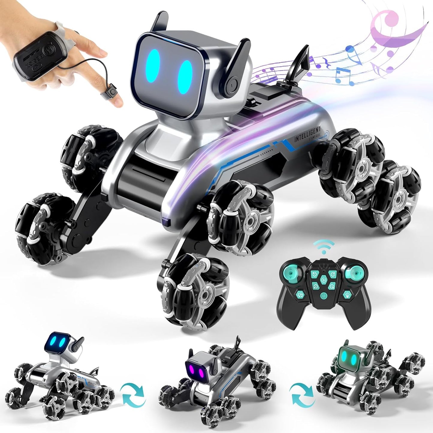 Remote & Watch Control Stunt Spray Robot Dog